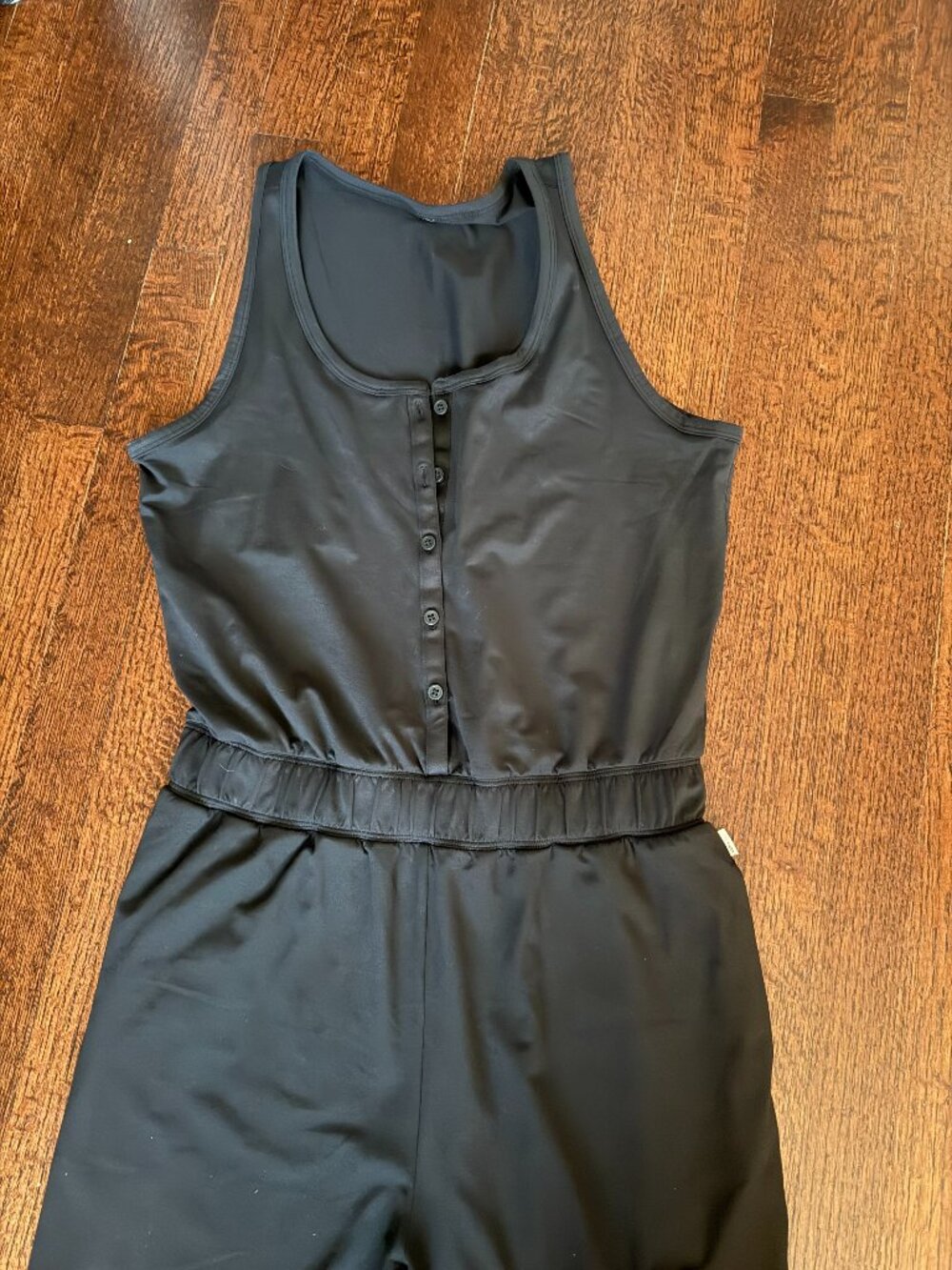 Vuori Black Sleeveless Wide Leg Jumpsuit Romper Size M